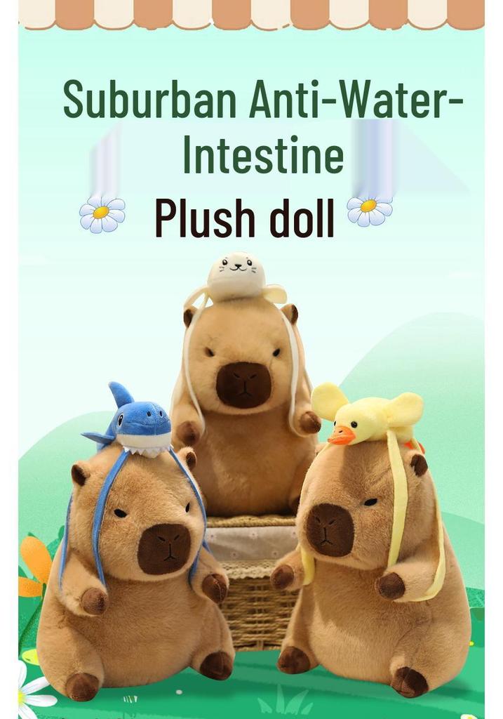 Capybara Plush Toy Hat Backpack - Adorable Gift for Girls