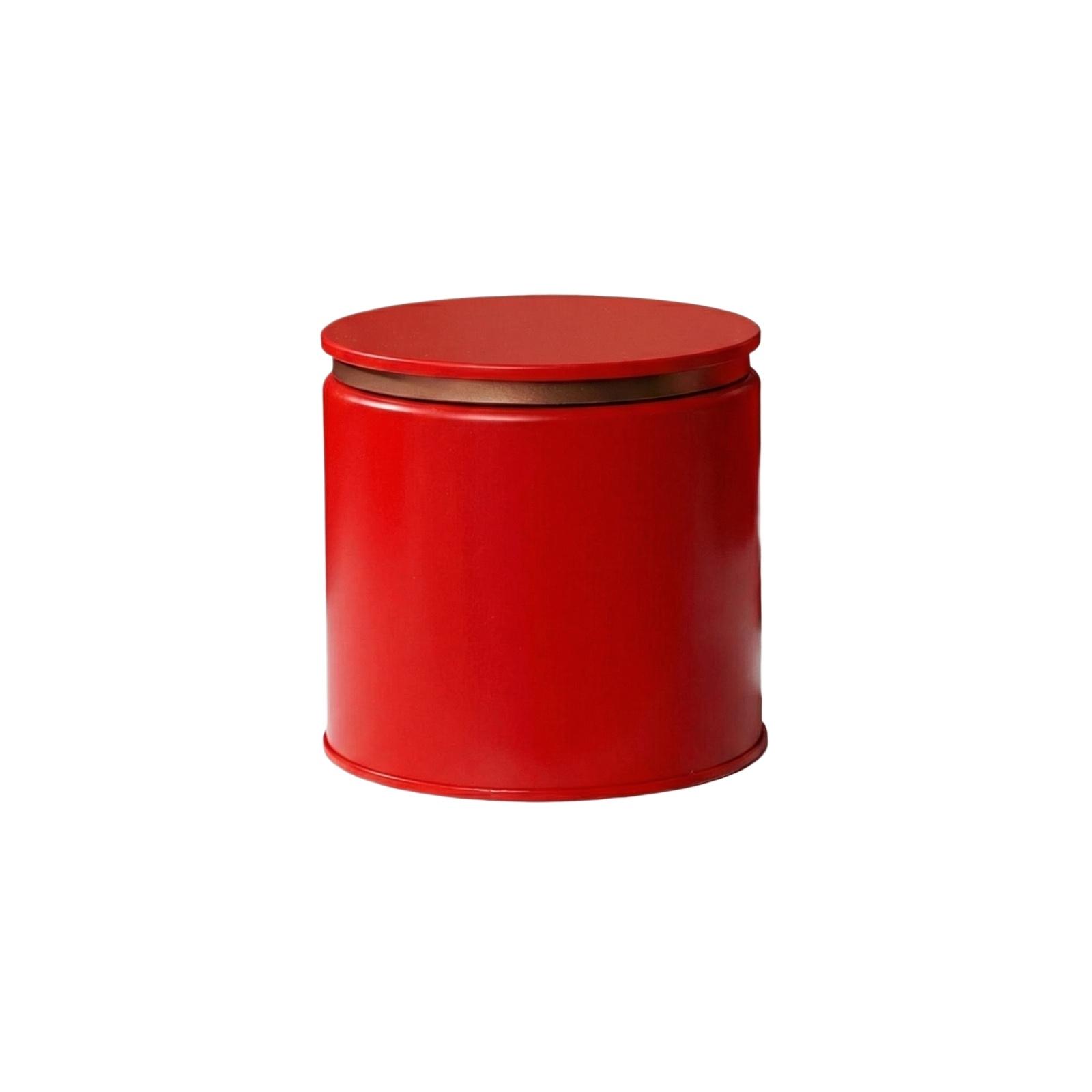 Flat Lid Round Tea Tin, Universal Empty Metal Tea Canister Storage Box красный