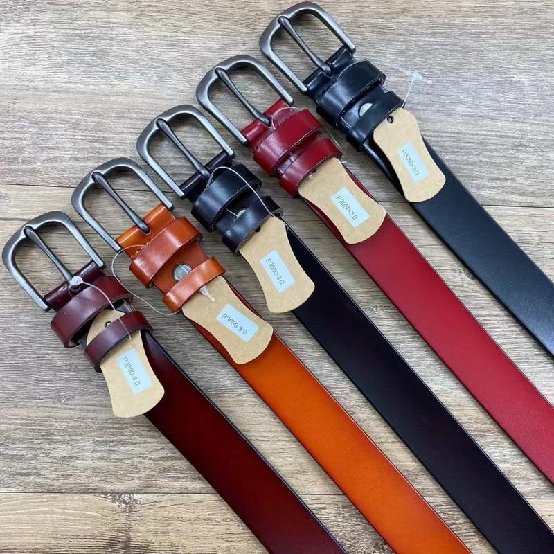 Belt Women'S Retro Niche Cowhide Leather Belt With Jeans Belt