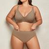 Plus Size Lingerie Set for Women Big Size Wired Underwear Set Plain Unlined Thin Bra and Panty Set 85C-110D