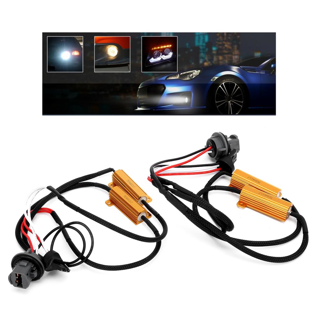 Pair 7443 LED Load Resistor Canceller 50W 6 Ohm  for Headlight Fog Daytime Running Lamps