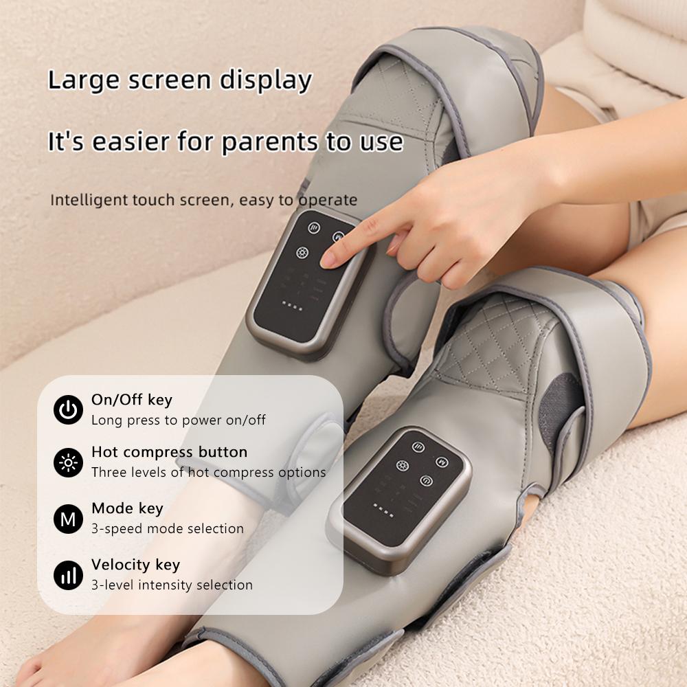 1PC Cordless Leg Massager with Air Compression & Heat 3 Air Pressure Smart Constant Warm Therapy for Calf Knee Arm 360 Full Wrap