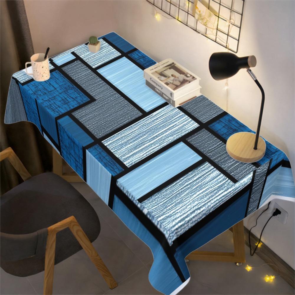 Tablecovers 1pc Rectangular Tablecloth Modern Minimalist Pattern of Square Patternsxzj
