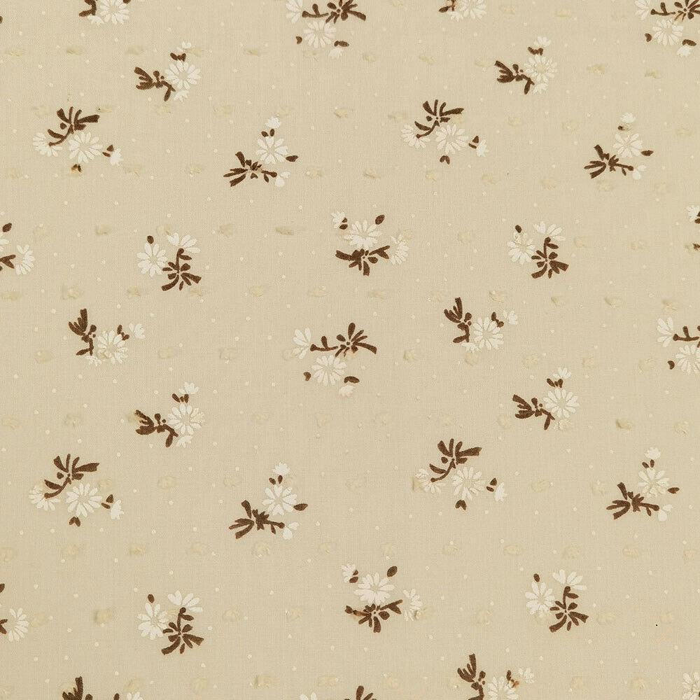 45x135CM Daisy Fresh Floral Bubble Printed Breathable Pure Cotton Fabric Diy Sewing Quilting Craft Girls Dress Skirt Clothing