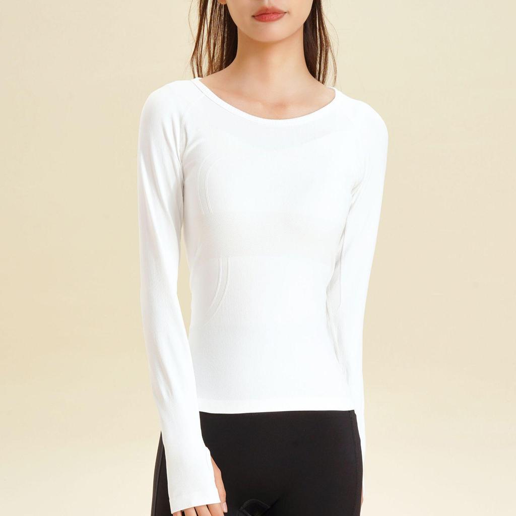 Lulu Women's Long-Sleeve Quick-Dry High-Elastic Yoga and Pilates Slim-Fit Running Top