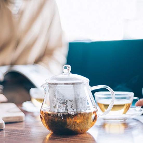 HARIO Leaf Teapot, Clear, 450ml Capacity, Heat-Resistant Glass, Perfect Gift, CHC-45T