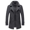 Giacca da Uomo Monocolore Finto Due Pezzi Autunno Inverno Zip Bottoni Cappotto per Uso Quotidiano