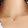 Women Fashion Metal Bar Charm Dangle Gold Plated Chain Pendant Necklace