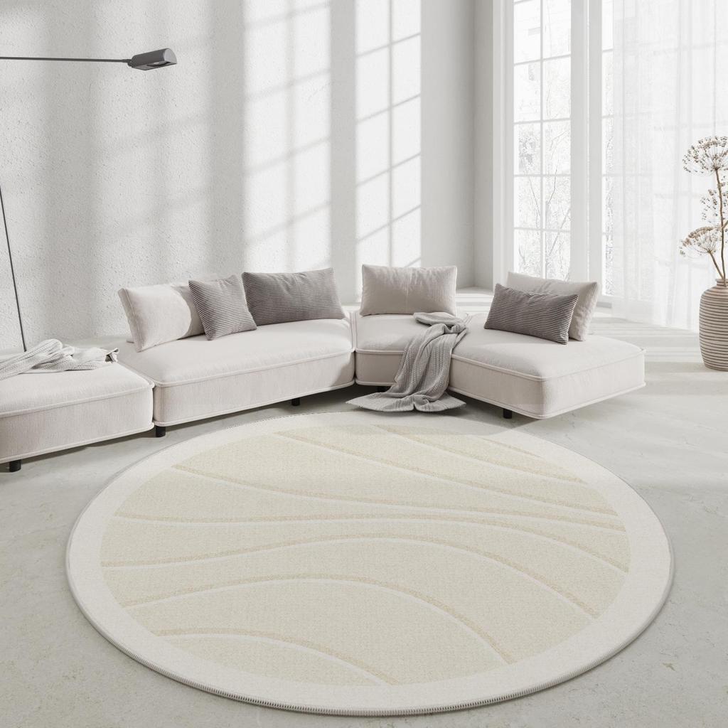 Wabi-sabi Round Swivel Gaming Chair with Non-slip Soundproof Carpet Mat