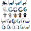 Acrylic Cat Suncatcher Hanging Pendant with Chain, Animal Ornament for Window Light Translucent Wall Decor, Cute Lover Gift Home Room Decoration Decor