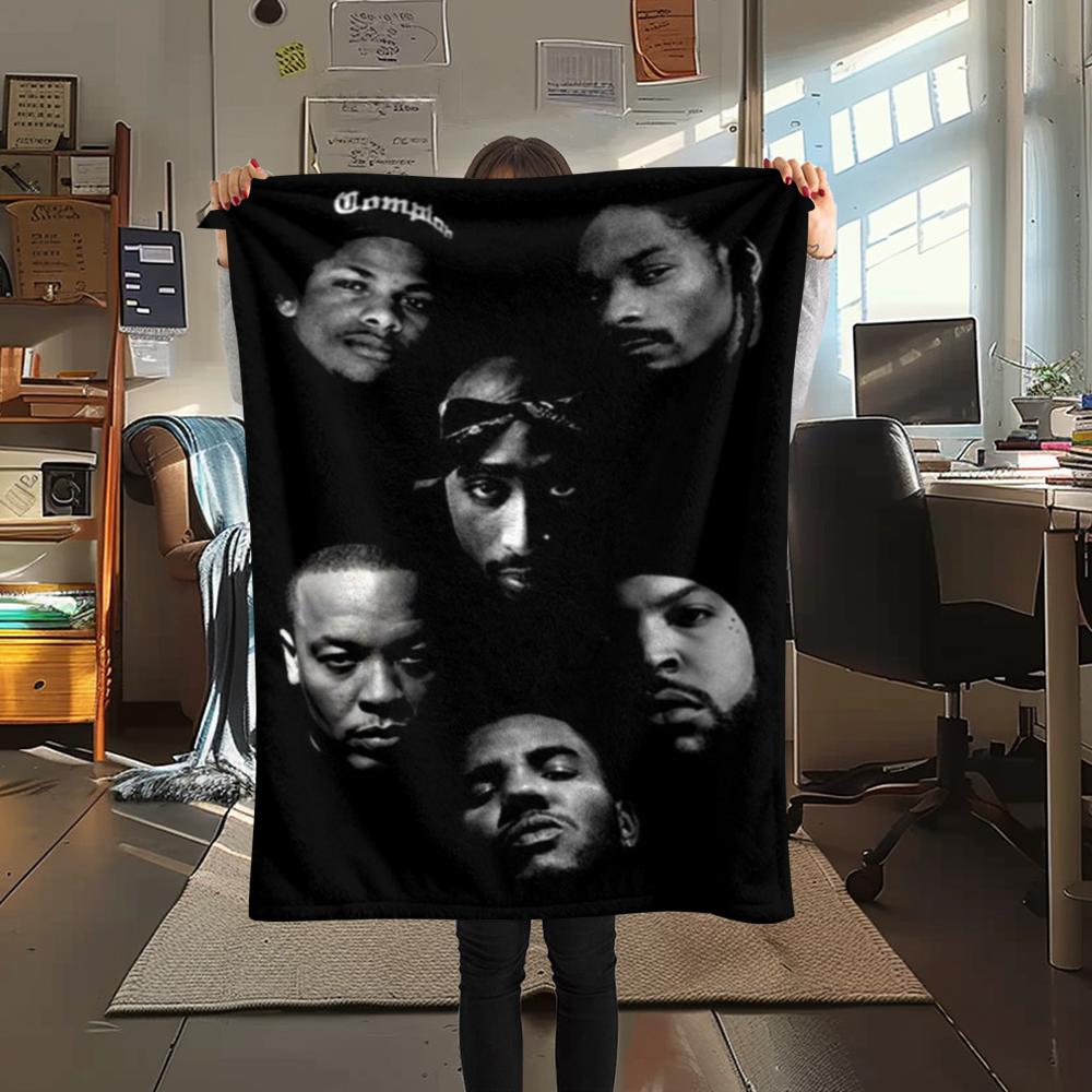 1Pc Tang Clan Print Flannel Blanket, High quality Comfortable for All Seasons, Home Decor, Warmth and Comfort, Perfect for Christmas Gifts