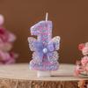 Purple Butterfly Digital Candle 0-9 Birthday Cake Ornament