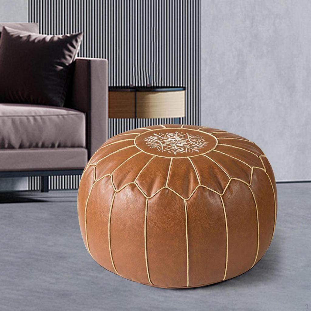 Handwoven Pouf Ottoman for Home Decor