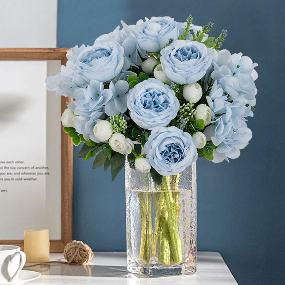 Artificial Flowers Silk Hydrangea Peony Wedding Bridal Bouquet Christmas Home Vase Outdoor Festival Diy Gift Decorative Ornament