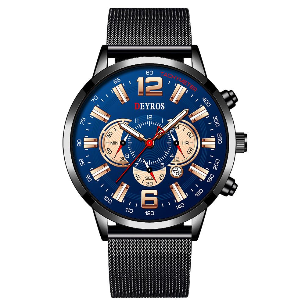 Men'S Watch Fashion Student Calendar Luminous Quartz Movement Watch