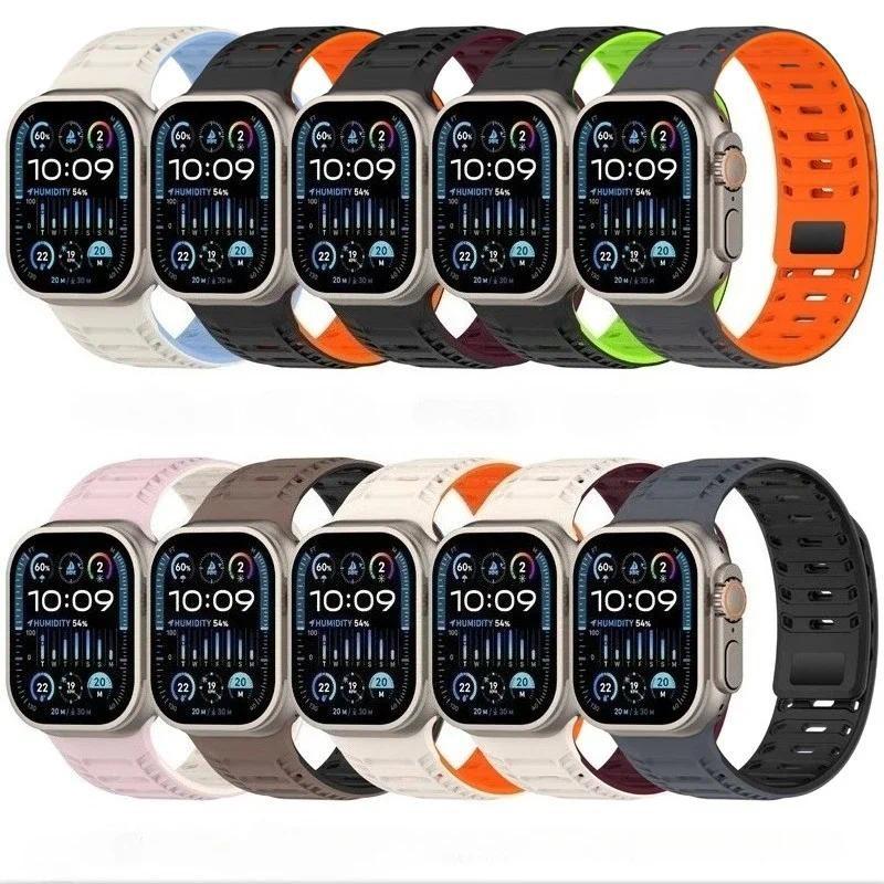 Silicone Magnetic Bands Loop Strap for Apple Watch 49mm 46mm 45mm 44mm 42mm For iWatch Series 11 10 9 8 7 6 5 4 3 2 SE 3 Ultra 3
