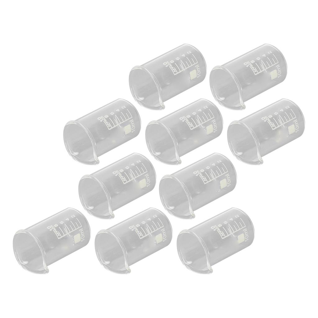 10PCS Beaker Borosilicate Glass Clear Scale Laboratory Beaker for Academic Industrial Experiment 10ml