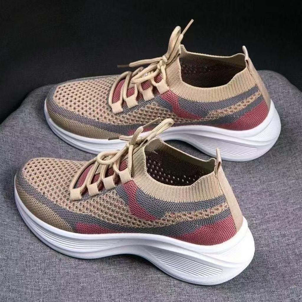 Mesh Casual Women's Shoes Woven Mesh New Breathable Soft Sole Running Casual Versatile Thick Sole Sports Casual Shoes