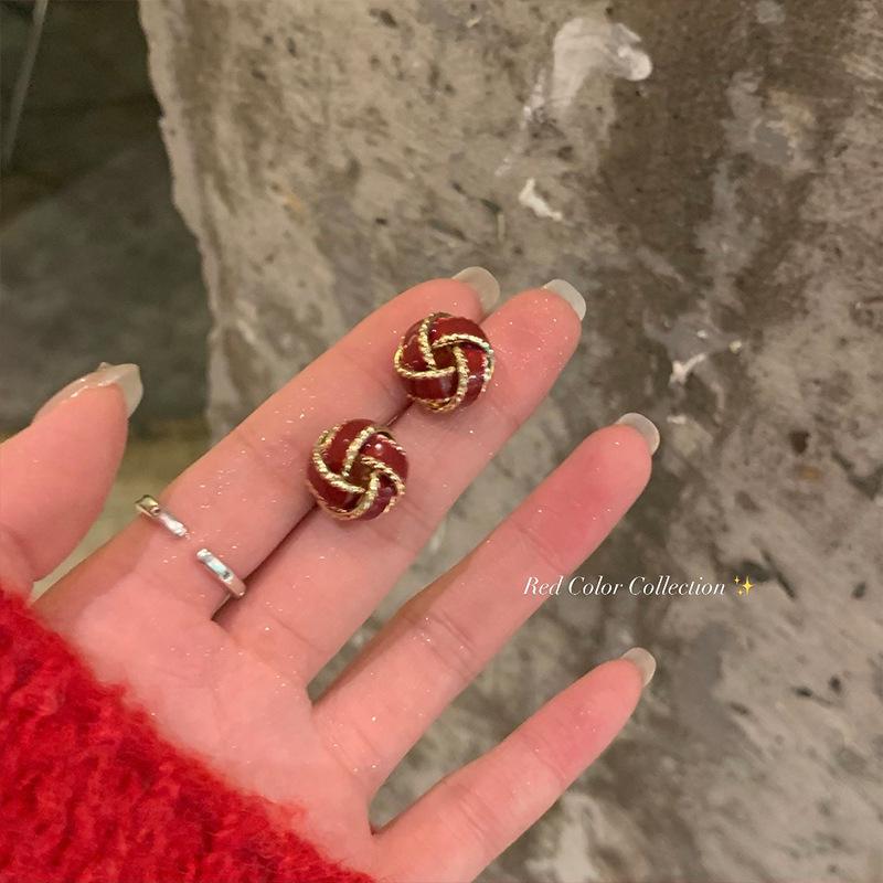Maillard Caramel Brown Arc de Triomphe Enamel Earrings: Retro Drip Oil Round Hoop Earrings for Women