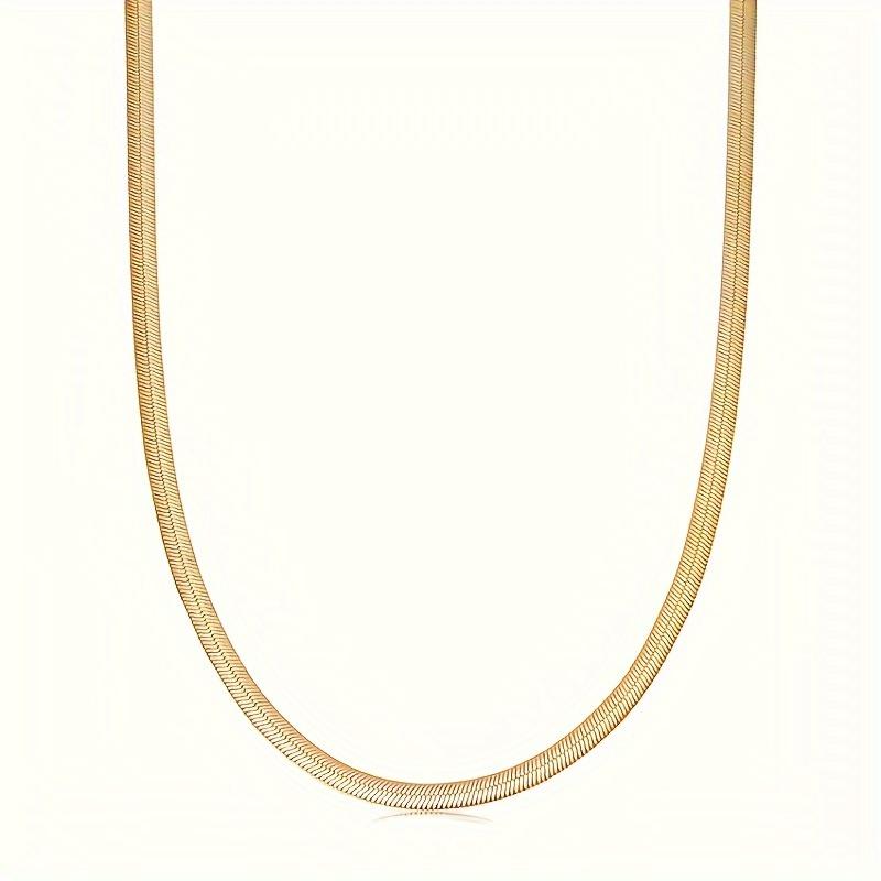 1pc Mature Style Stainless Steel Snake Chain Necklace, Unisex Hip Hop Fashion Jewelry with Sequins, No Power Supply Required