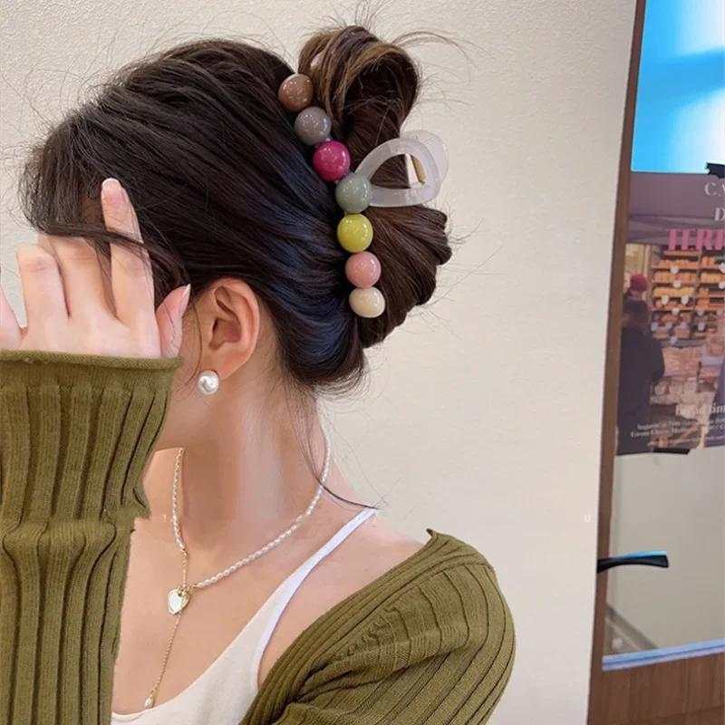 Women Hair Claw Clip Acrylic Large Size Colorful Heart Cute Hair Clips Hairpins Crab Barrettes Fashion Hair Accessories Headwear