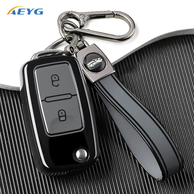 Key Case Cover Holder Fob Keychain For Vw Volkswagen Polo Tiguan Passat B5 B6 B7 Golf 4 5 6 Mk6 Jetta Lavida For Skoda Octavia