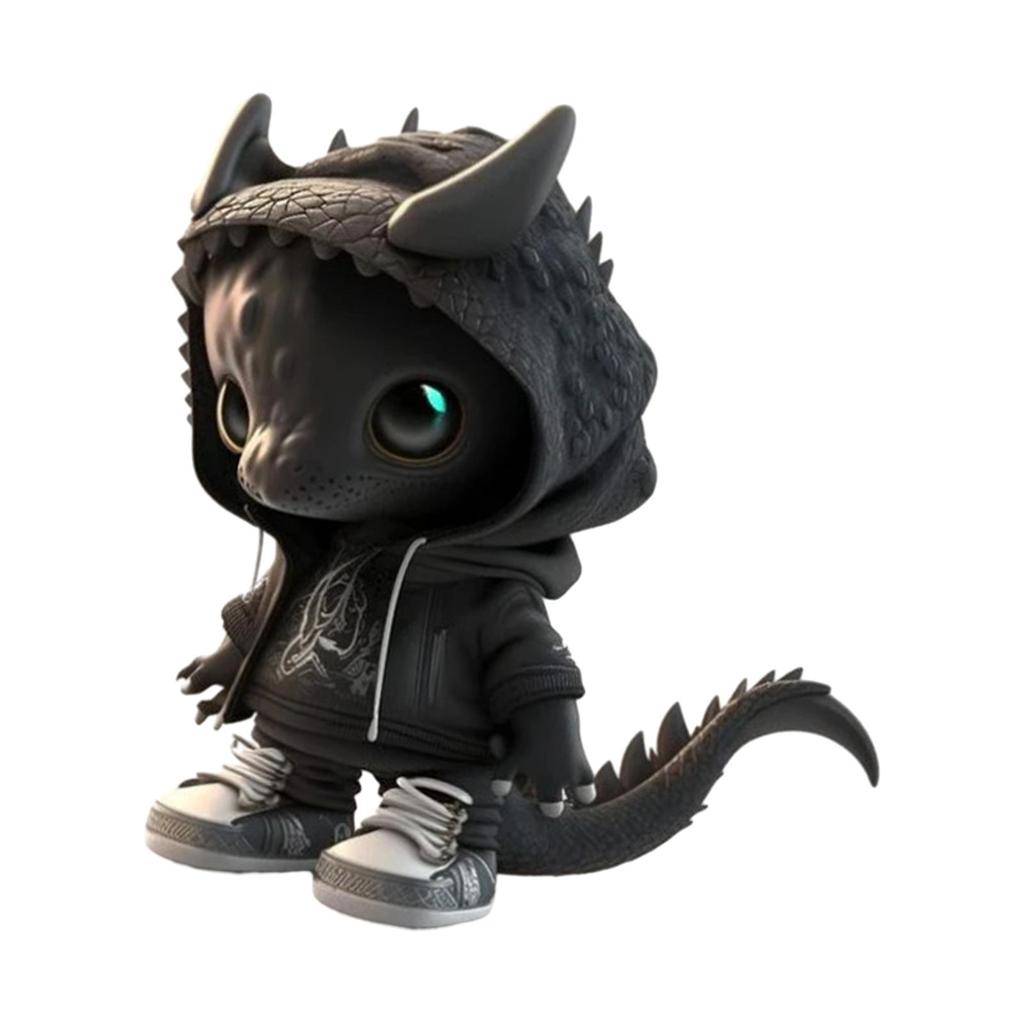 Dinosaur Statue Desk Resin Collectable Figurine Halloween Elf Decoration for Bedroom Cabinet Bookshelf Restaurant Apartment