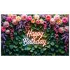 Banner Vibrant Colors Birthday Decor Party Backdrop Floral Design Floral Birthday Banner For Party Celebration Birthday Party