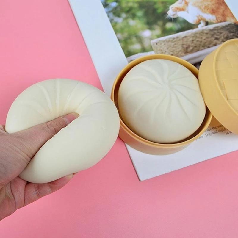 Simulation Steamer Buns Slow Rising Stress Relief Squeeze Toys TPR Venting Ball Funny Prank Toys Kids Gifts