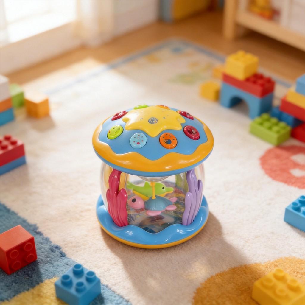 Baby Musical Clapping Drum With Flashing Lights And Projection For Gift And Play