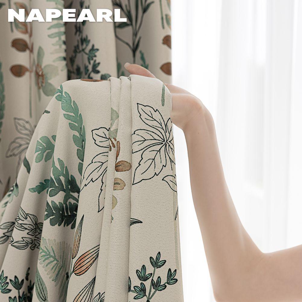 1PC NAPEARL Natural Hand-painted Printed Curtains Nordic Ins Style Blackout Curtains for Bedroom Living Room Balcony Window for Home Decor