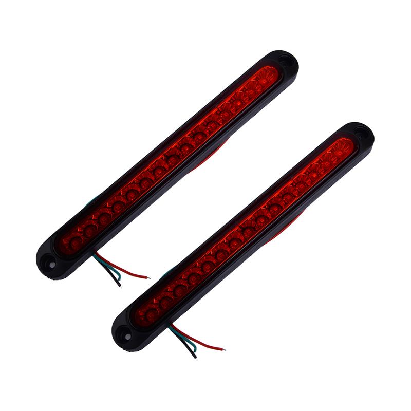 

2pcs 10 Rear Tail 3rd Brake Stop Light Bar Marker Lamp For Truck Trailer RV Car Caravan Boat