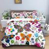 Soft Butterfly Floral Duvet Cover Queen Size For Adults Kids Girls Teens Bedroom Decor Flowers 3D Print Bedding Set Pillowcases