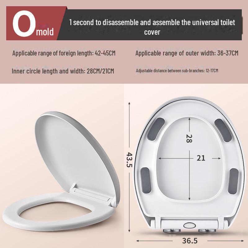 Housse de siège de toilette universelle à installation rapide et à descente lente - Accessoires épais et adaptés à la maison