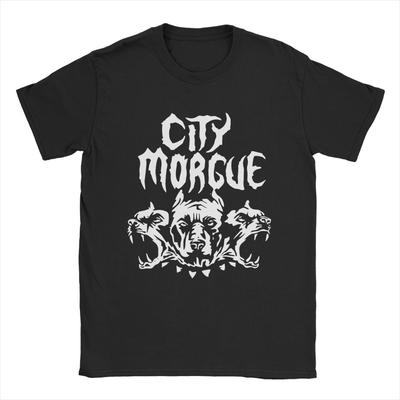T-shirt Cerbero City Morgue da Uomo in Cotone Maglietta Originale Girocollo Manica Corta Abbigliamento Idea Regalo