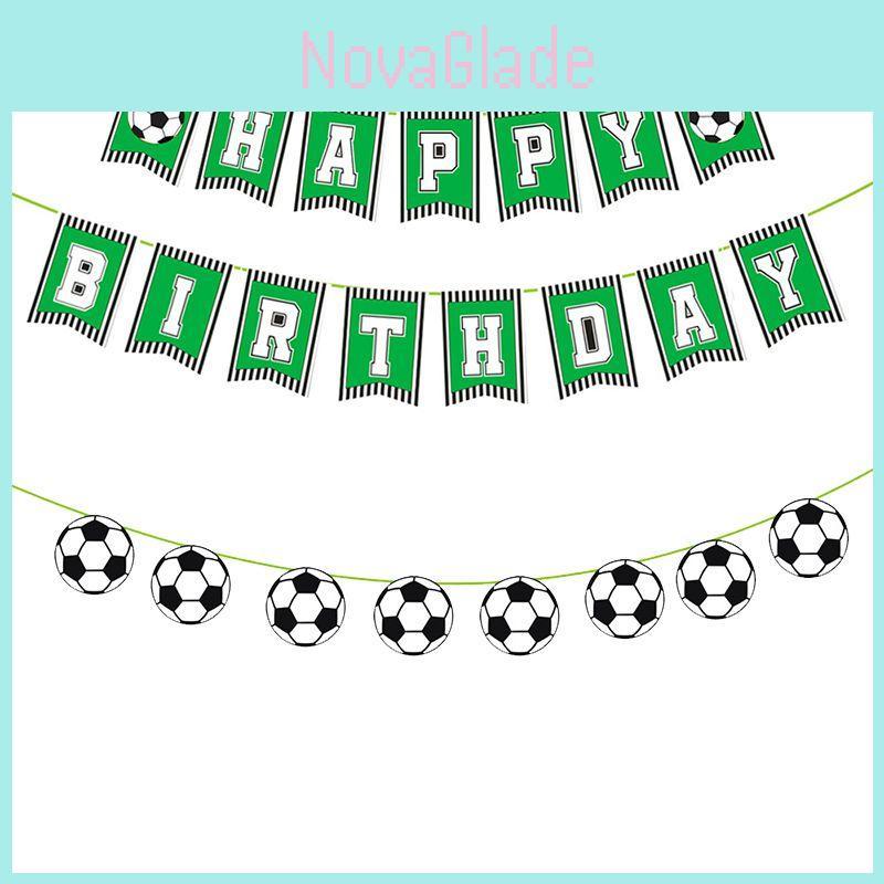Cheerful Soccer Football Theme Party Decoration Happy Birthday Banner For Joyful Occasions