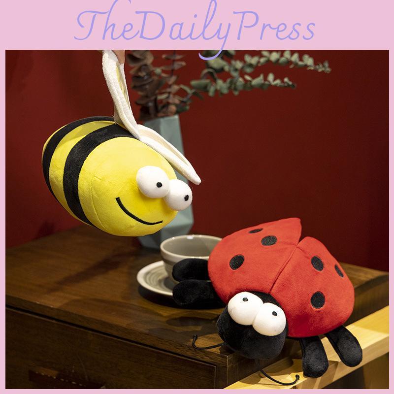 Søte Plysjbier og Marihøner Kosedyr Leker Myke Kosegaver For Barn