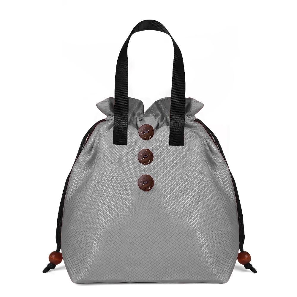 

Foil Insulation Drawstring Lunch Bag Thickened Lunch Box Bag Insulated Meal Bag Picnic сірий