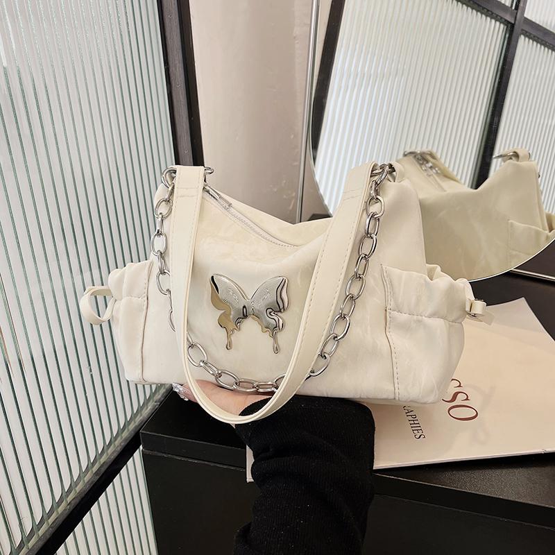 PU Material Four Seasons General Fashion All-match Small Backpack Chain Bow Solid Color Casual Dating Party Work