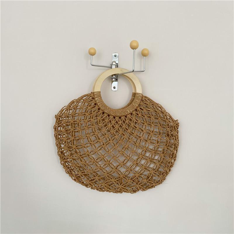 

Ins Korean Kids Chic Large Capacity Straw Tote Bag Versatile For Girls Summer Activities хакі