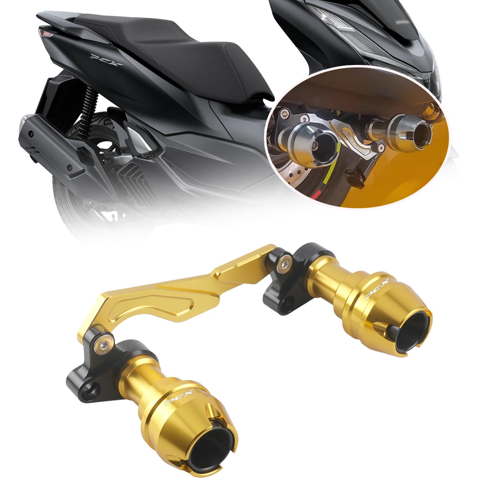 

HUANGCJCJ For PCX125 PCX150 PCX160 Accessories Front Fork Wheel Drop Prevention Muffler Pipe Frame