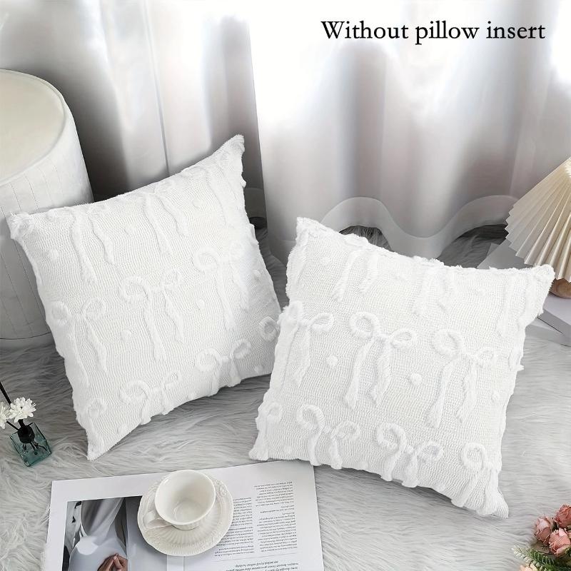 

Bowknot Pillow Cover Multipurpose Sofa Office Chair Back Decoration Easter Cushion Cover Zipper Easy To Clean белый
