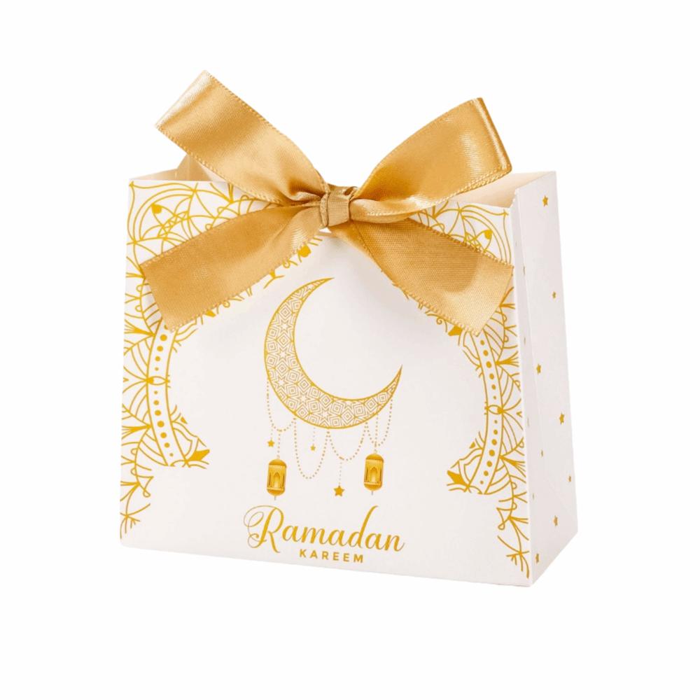 10Pcs Multicolor Eid and Ramadan Gift Boxes Star/Moon Portable Eid Gift Box Simple DIY Gift Packaging Bags