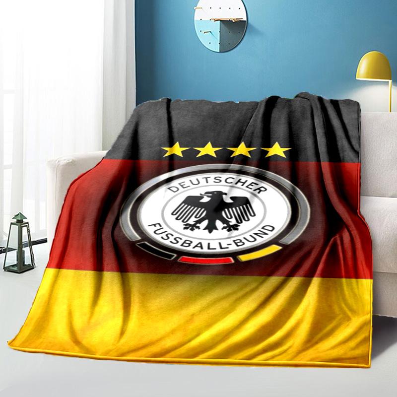 Germany Football Emblem Printed Throws Blanket Soft Flannel Blankets for Couch Bed Gifts for Men Women Picnic blanket Christmas gifts
