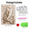 Pearl and Diamond Painting Art Kit DIY Gemstone Beading Craft Kit. Cute Owl Animal Theme. Home Wall Decoration