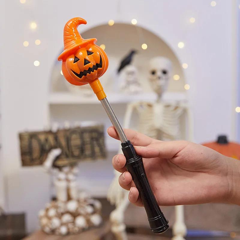 Halloween Glow Stick LED Flashing Light Pumpkin Skeleton Head Decor Party Supplies for Halloween Decoration Festival Gift