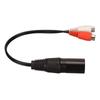 XLR Male to 2 RCA Female Y Splitter Cable 3 Pin 0.6 Feet Noise Reduction Sound Cord Adapter for Mixers Power Amplifiers