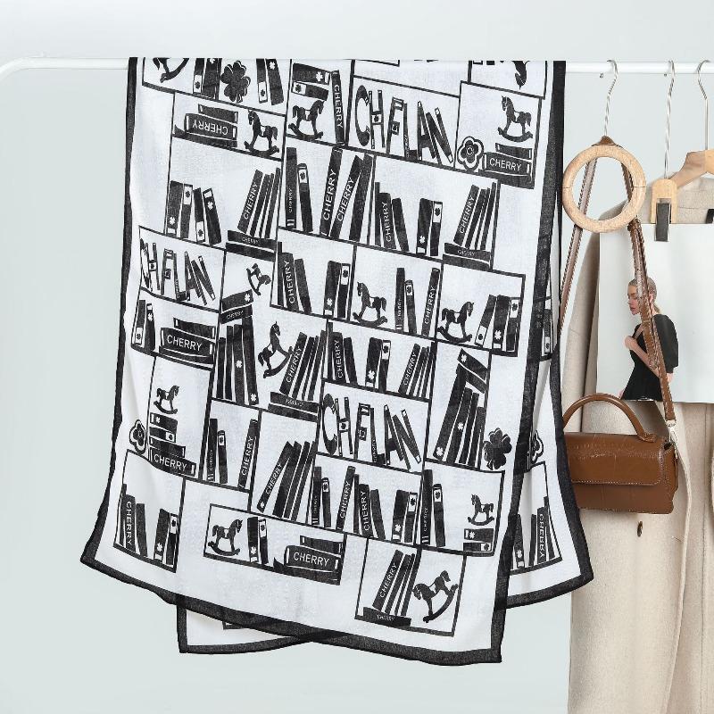 New Fashion Simple Printed Velvet Women's Scarf Autumn and Winter Warm Fashion Thin Large Shawl Decorative Scarf