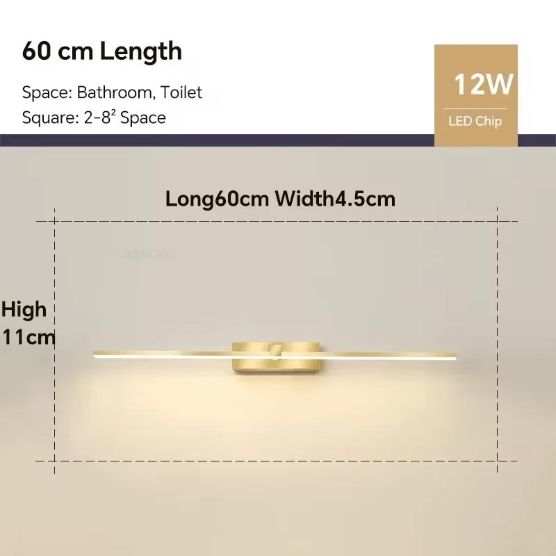 Modern LED Wall Light Bathroom Hardwares Wall Lamp Three Colors Lights Aluminum Led Bathroom Bath Mirror Line Lamp Make Up Light