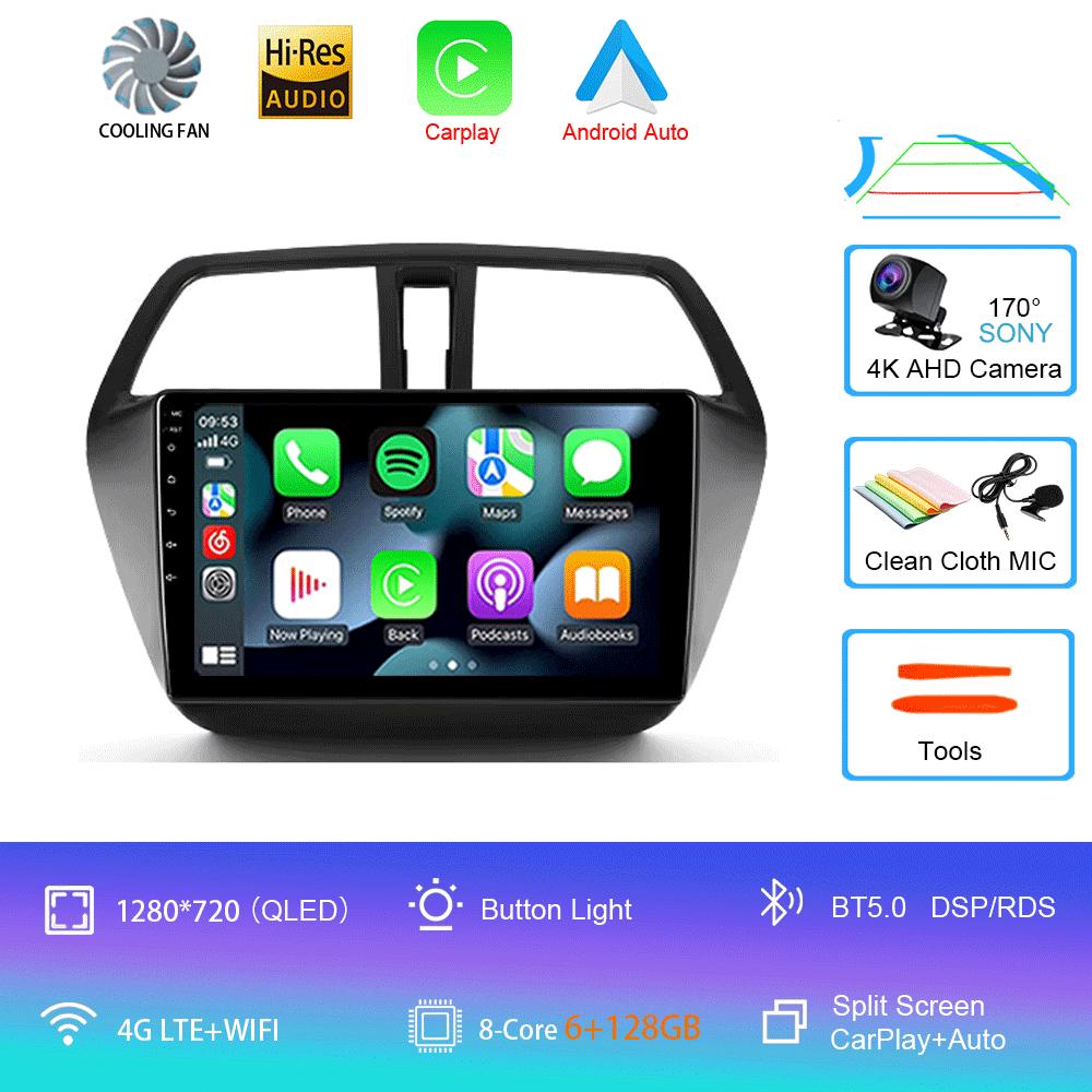 Android 14 Video Player For Suzuki SX4 S-Cross 2014 2015 2016 2017 Car Radio Multimedia Stereo GPS WIFI+4G Wireless Carplay Auto